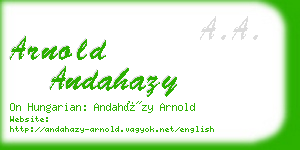 arnold andahazy business card